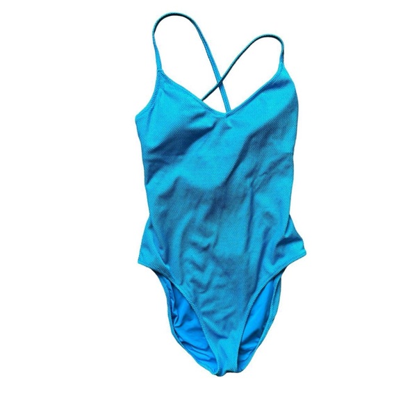 Aerie Real Good Shine Pique Strappy Back One Piece Swimsuit size medium - Picture 3 of 7